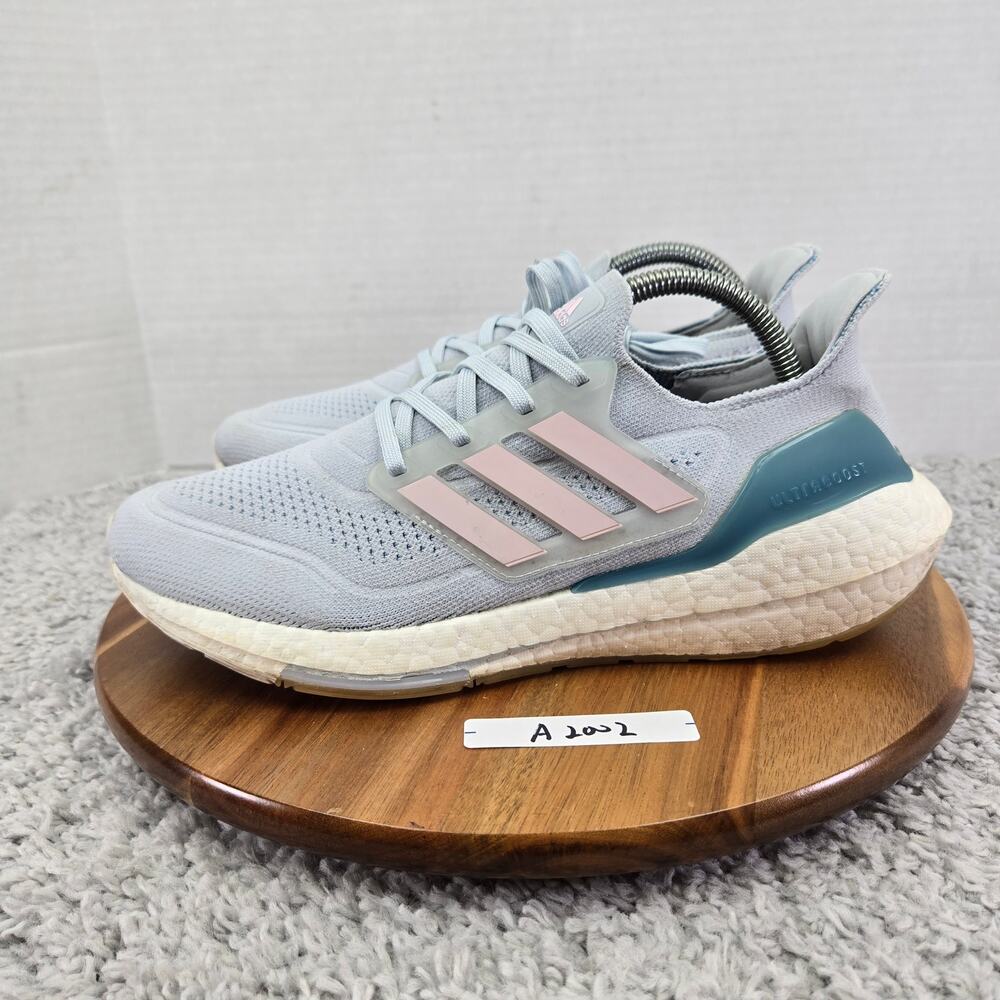Adidas Womens 10 Ultraboost 21 Halo Blue Fresh Candy Gym Athletic Running Shoe